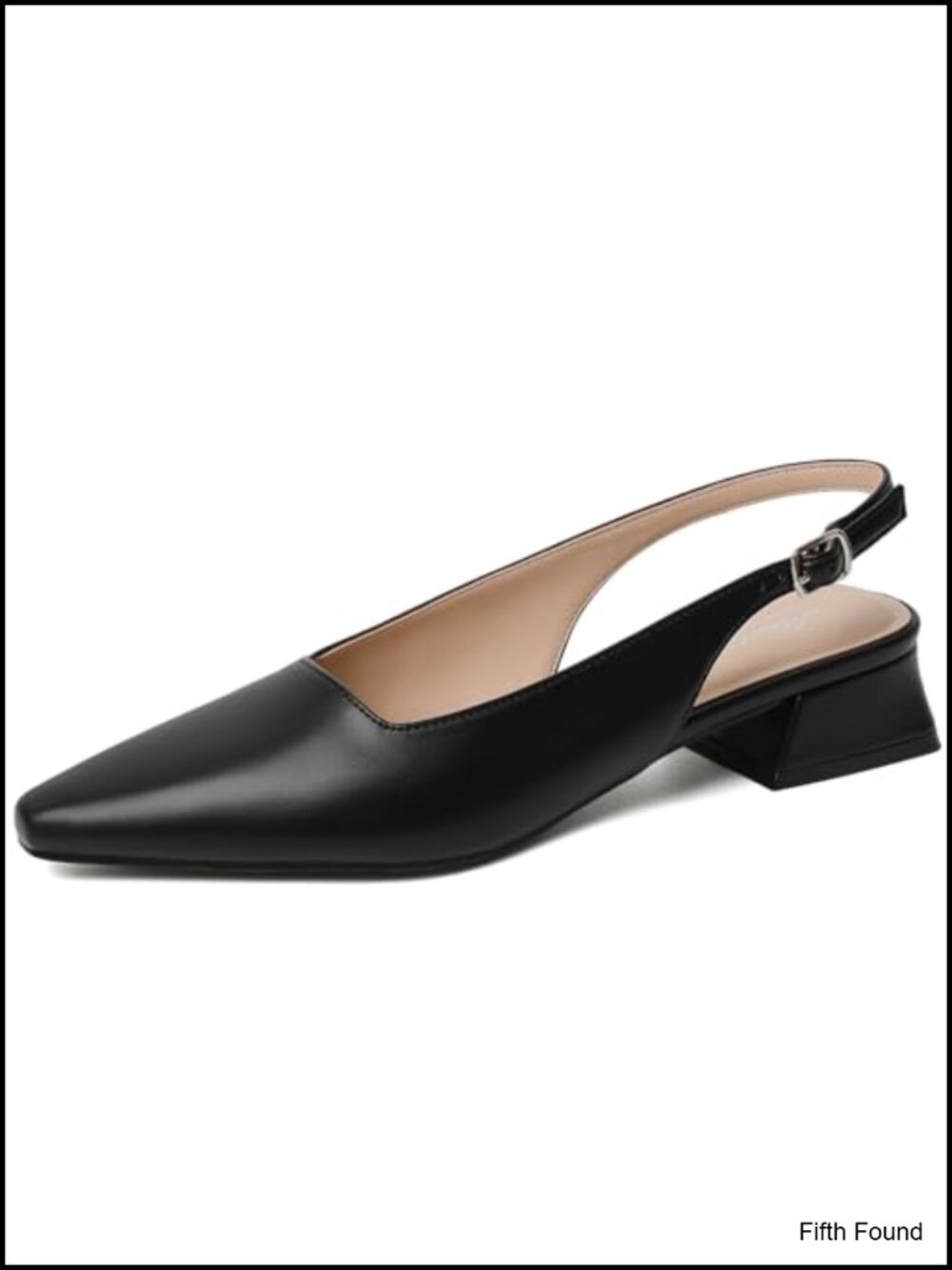 Womens Chunky Low Block Heel Slingback Pumps Faux Leather Dress Shoes